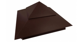 Колпак на столб двойной 390х390мм 0,5 GreenCoat Pural с пленкой RR 887 шоколадно-коричневый
