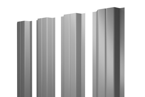 Штакетник П-образный А с прямым резом 0,45 PE RAL 7004 сигнальный серый