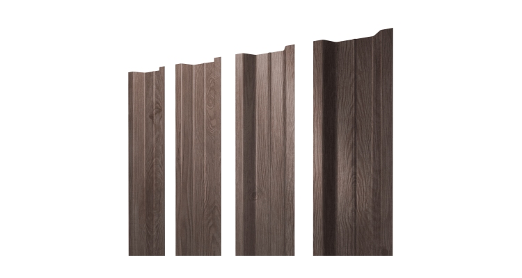 Штакетник П-образный В с прямым резом 0,45 Print Elite White Wood TwinColor