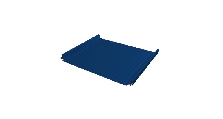 Кликфальц Pro Gofr Grand Line 0,5 Satin с пленкой на замках RAL 5005 сигнальный синий