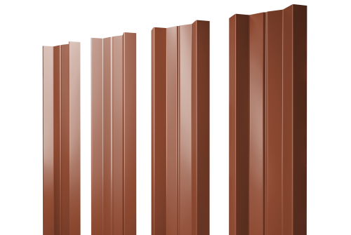 Штакетник М-образный A с прямым резом 0.45 PE RAL 8004 терракота