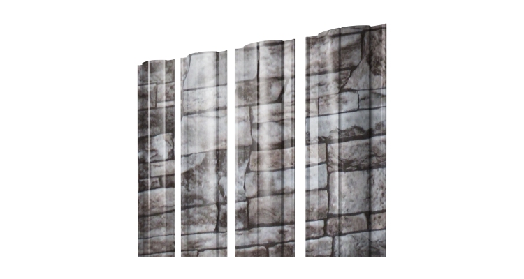 Штакетник Круглый с прямым резом 0,45 Print Elite King Stone TwinColor