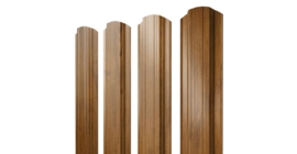 Штакетник Прямоугольный фигурный 0,45 Print Elite Golden Wood TwinColor