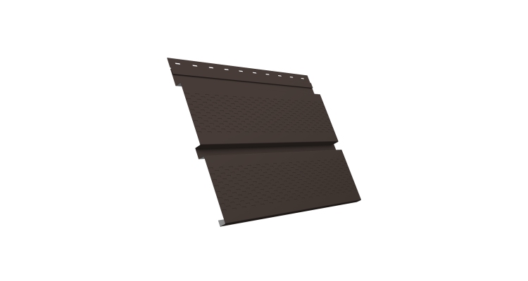 Софит металлический Квадро Брус с перфорацией 0,5 Drap TX с пленкой RR 32 темно-коричневый