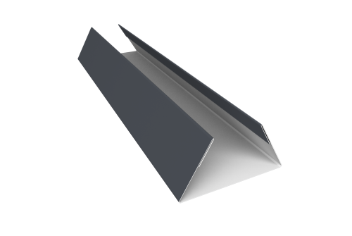 Планка стыковочная составная нижняя 0,5 Satin с пленкой RAL 7024 мокрый асфальт (2м)