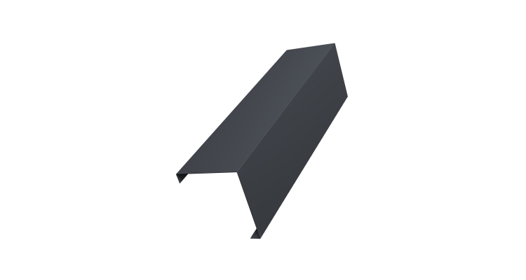 Декоративная накладка на столб универсальная угловая 62х55 для забора жалюзи 0,5 Atlas X RAL 7024 мокрый асфальт (2м)