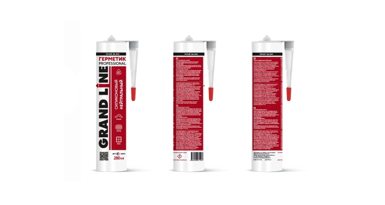 Герметик Grand Line Professional кровельный силиконовый нейтральный 280мл RAL 9005 черный