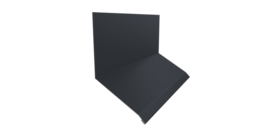 Планка примыкание верхнее к стене фальц Grand Line 150х130х20 0,5 Drap TX RAL 7024 мокрый асфальт (2м)