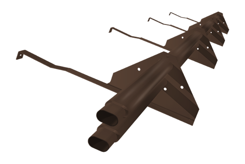 Снегозадержатель трубчатый для натуральной черепицы Стандарт RAL 8017 3м (профиль до 50мм)