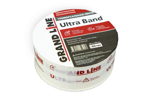 Лента односторонняя универсальная высокопрочная Grand Line Ultra Band 60мм х 25м