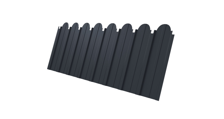 Профнастил С10A фигурный 0,5 Satin RAL 7024 мокрый асфальт